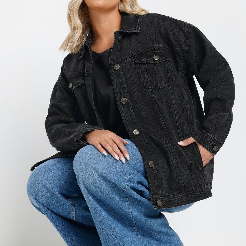Yours | Plus Size -  Black Oversized Denim Jacket - NWT